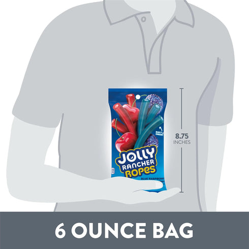 6 oz JOLLY RANCHER Ropes Blue Raspberry and Cherry Flavored Candy Bag