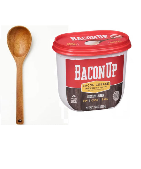 Generic Authentic Bacon Grease 14 oz Rendered Bacon Fat Bacon Up Bundle with