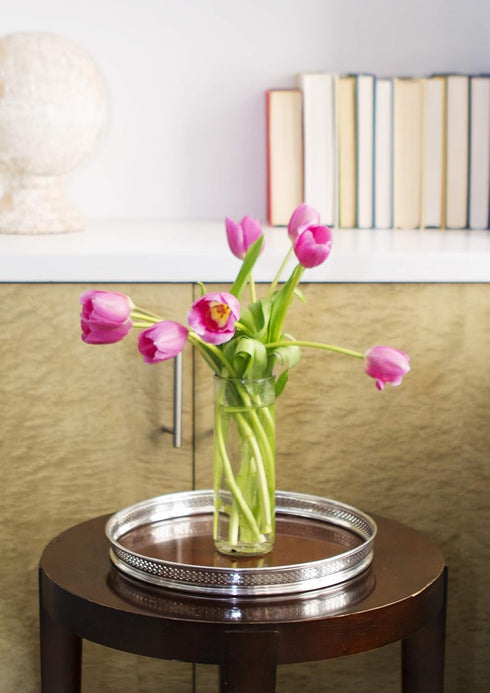 KaBloom Flowers - Valentine Collection - Bouquet of Fresh Pink Tulips with Vase (Farm-Fresh, Cut-to-Order and Homegrown