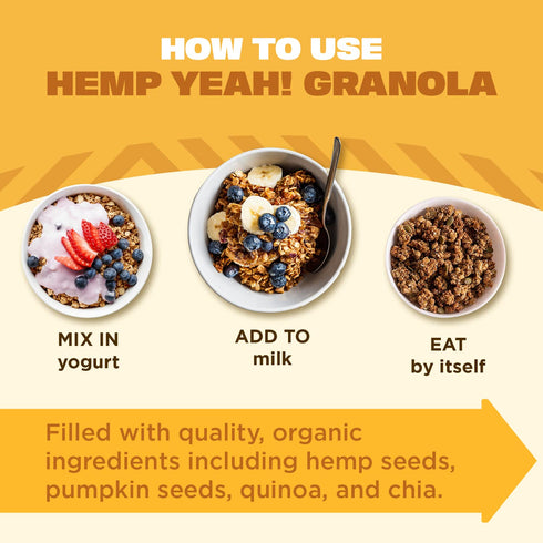 10 3.5 3 10 10 Oz, Packaging (Pack 2) Manitoba Harvest Hemp Yeah Granola, with g of Protein, g Omegas, g of Fiber
