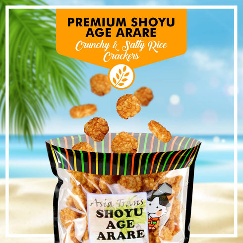 Shoyu Age Fried Arare Rice Crackers 6 Ounce - Perfect Snack, Sweet and Salty Flavor Profile