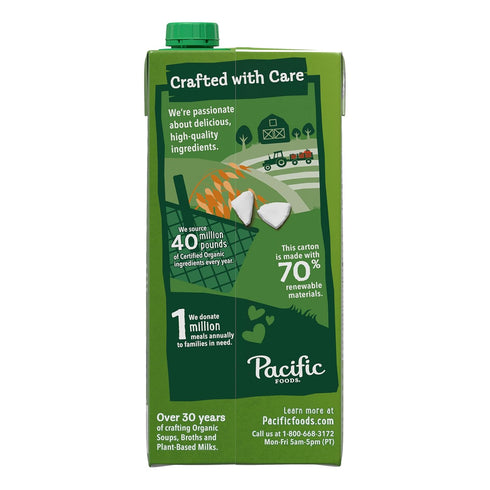 32 oz (Pack 3) Pacific Foods Organic Coconut Milk, Plant Based Milk, Carton