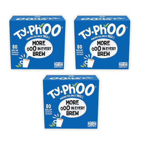 TY.PHOO Typhoo Decaf (More In Every Brew) 80 Premium Teabags Pack of 3