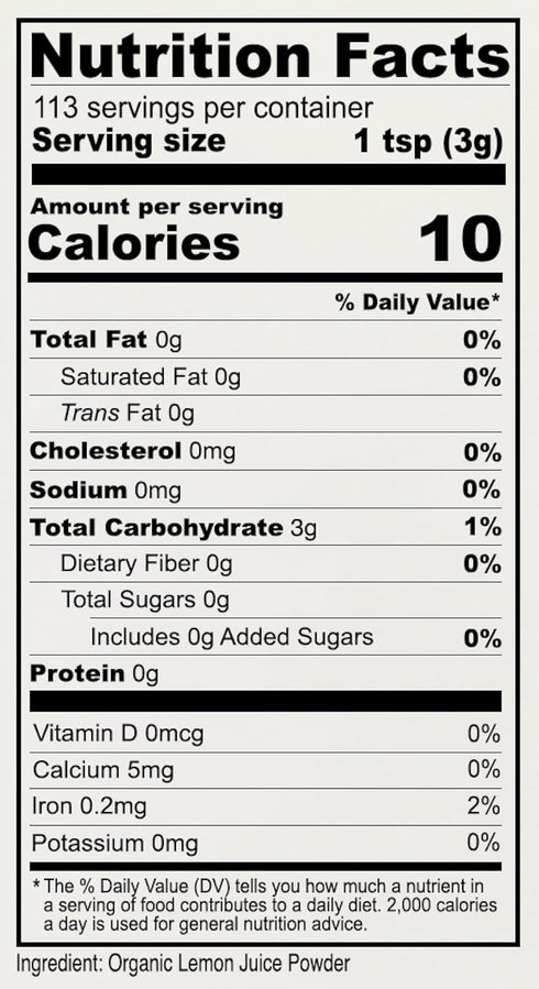 12 Anthony's Organic Lemon Juice Powder, ounce, Freeze-Dried, Cold Pressed, No Sugar Added, Gluten Free, Non GMO
