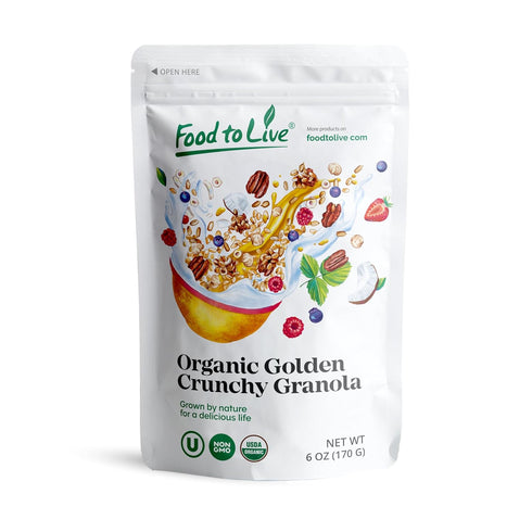 Food to Live Organic Golden Crunchy Granola, 6 Ounces - Small Batch,