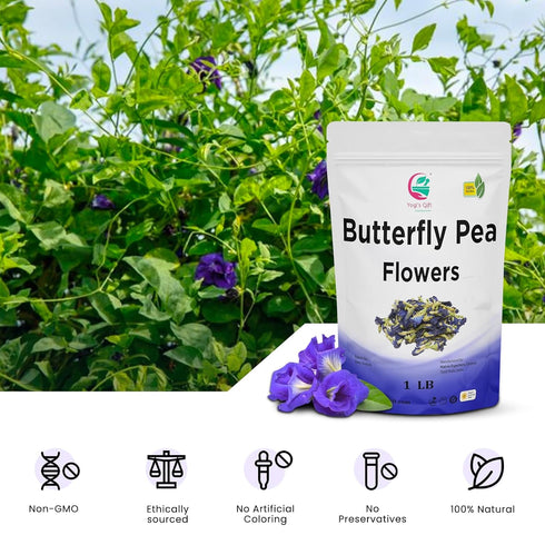 1 LB (1000+ Butterfly Pea Flower Dried Cups) | Blue Butterfly Pea Flower Tea | Beautiful Blue Or Purple Food Coloring |