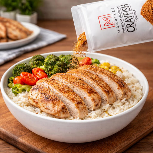 (1 oz) Mbariket Premium Crayfish Powder - Savory Umami Seafood Seasoning for Soups, Stews, Rice & Grilling