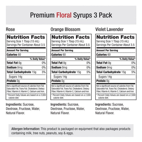 Amoretti Floral Syrups, 3 Pack