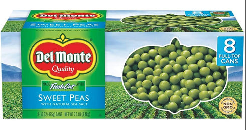 DME Del Monte Sweet Peas, 8 pk | 15 oz Each