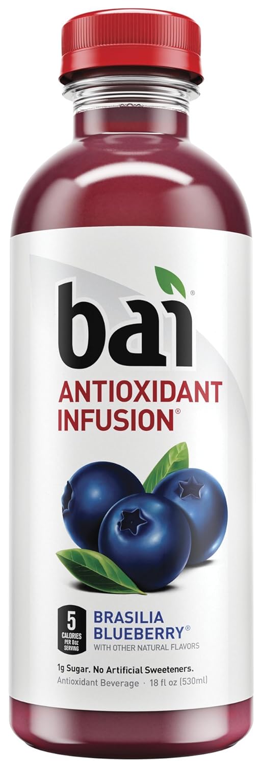 Bai5 Bai Antioxidant Infusions, Brasilia Blueberry, Flavored Water, 18 Fluid Ounce Bottle