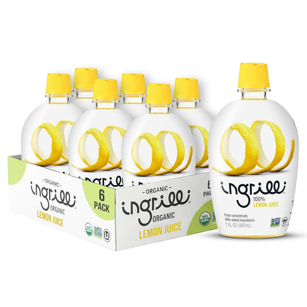 Ingrilli 100% Lemon Juice from Concentrate, 7 Fl Oz Bottle (Pack of 6)