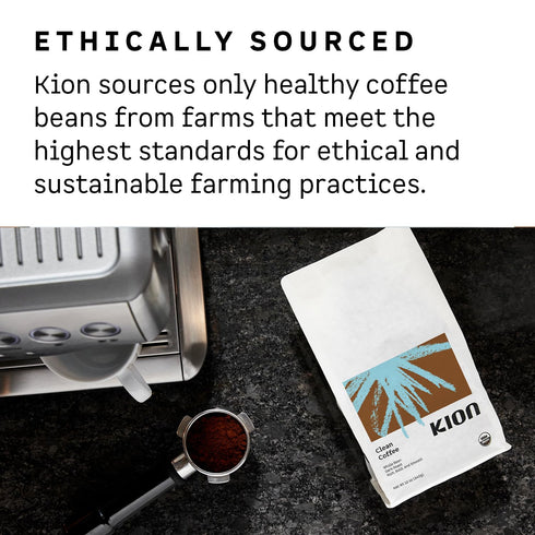 12 Oz Kion Organic Ground Coffee | Best Tasting, Purest, Highest Antioxidant, Healthiest Coffee | Dark Roast