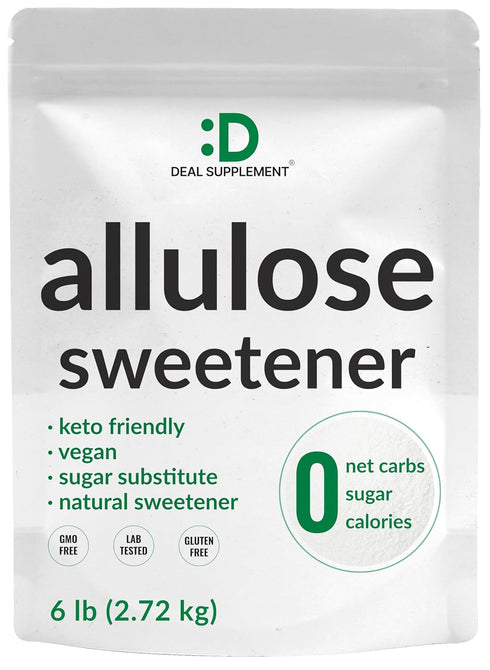 DEAL SUPPLEMENT Allulose Sweetener 6 Pounds Natural Sugar Substitutes, No Aftertaste Keto Friendly, Vegan,