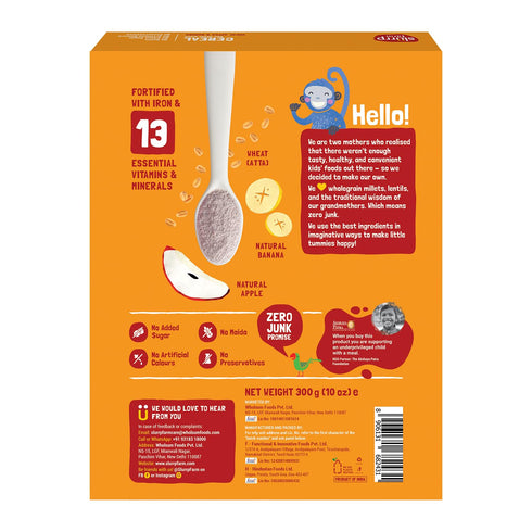 10.58 Oz (300g) Slurrp Farm Healthy Cereal for Kids | Wheat, Apple & Banana | No Added Sugar, Milk or Preservatives |