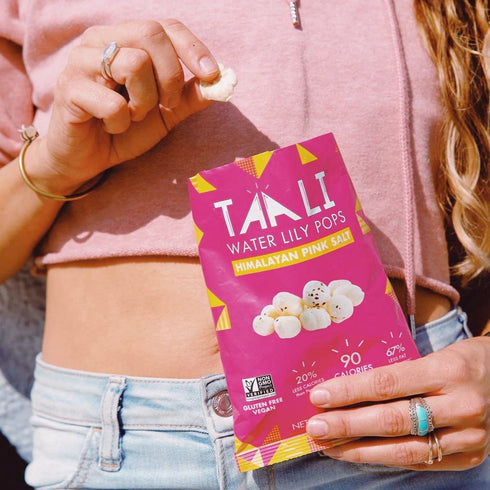 Taali Himalayan Pink Salt Water Lily Pops (10-Pack), Roasted Fox Nuts Makhana Snack, Vegan & Gluten Free