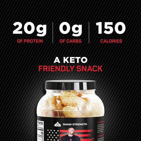 8Oz) Ol' Uncle Porkers Shaw Strength Protein Pork Rinds (Churro, Developed for Worlds Strongest Man Brian Shaw