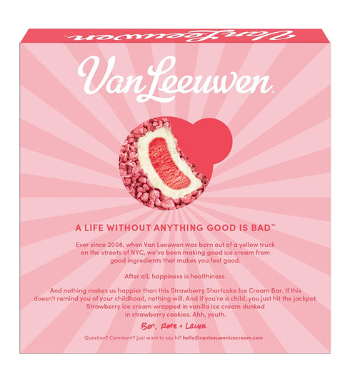 6 Count 18 oz (Frozen) Van Leeuwen Strawberry Shortcake Ice Cream Bars