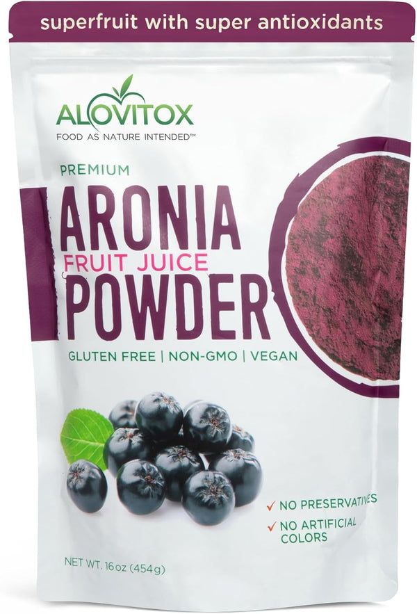 Alovitox Aronia Berry Powder | Antioxidant-Dense Juice Superfood with Dietary Fiber, Vitamins,