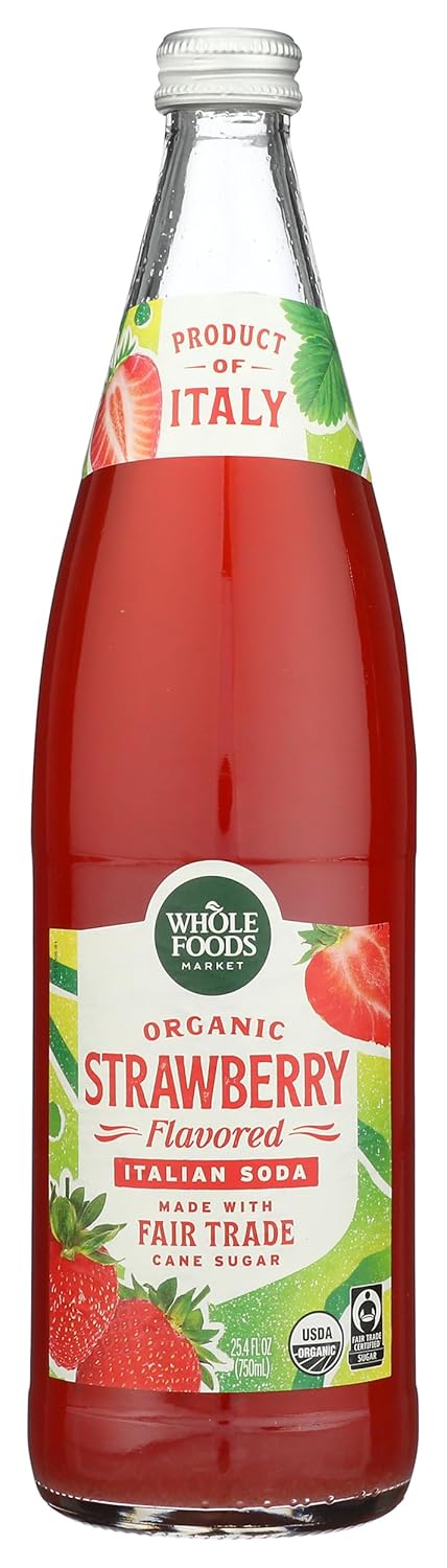 WHOLE FOODS MARKET Organic Strawberry Flavored Italian Soda, 25.4 FZ