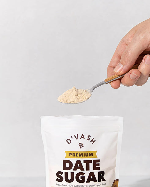 (1 8.8 oz) 250g 100% Date Sugar Bag | D'vash | All-Natural Dried Ground Dates, Powder, Vegan,Paleo, Sugar