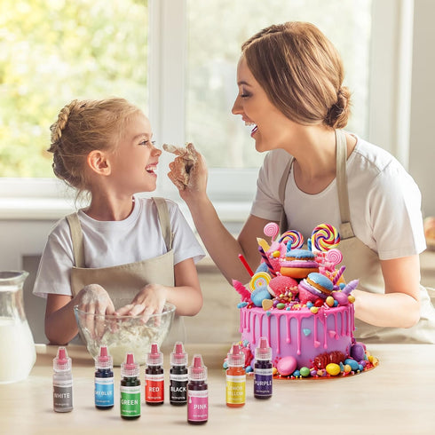 Set 8 6g/Bottle Gel Food Coloring - Colors Concentrated Gel Based Food Color Food Grade Dye Flavorless Vibrant Edible