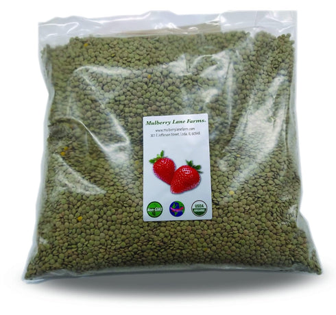 Mulberry Lane Farms Green Lentils 5 Pounds Whole USDA Certified Organic, Non-GMO, Bulk, Product of
