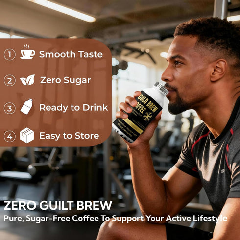 Generic Coffee,12.5 OZ Bottle370ml Cold Brew Coffee,Black Coffee,Arabica-Based Blend, Medium Roast Brewed Low