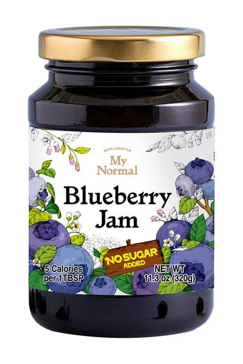 My Normal No Sugar Blueberry Jam Diabetic-Friendly, Blueberry 55% Fruit Jelly with
