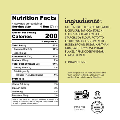 (6 Packs 4 10 Katz Gluten Free Burger Buns | Dairy, Nut and Gluten Free | Kosher of Buns, Ounce Each)