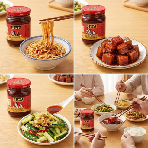 fhtdpmbmsfss 11.99oz (340g) Traditional Fermented Bean Curd (Red Bean Curd / Furu), | Fermented Tofu Cubes for Hot Pot