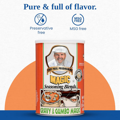 24 oz Chef Paul Magic Seasoning Blends Gravy & Gumbo Magic | Authentic Gumbo Mix | Seasonings and Spices for Cooking