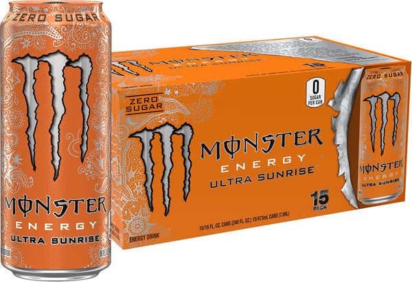 Monster Energy Ultra Sunrise, Sugar Free Energy Drink, 16 Fl Oz |
