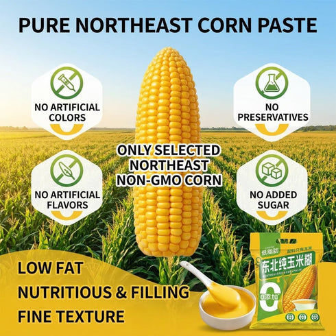 xapuo 600g (30g 20 Packets), Pure Corn Porridge Instant Breakfast Mix, Unsweetened, No Added Sugar, X Fine Powder Easy