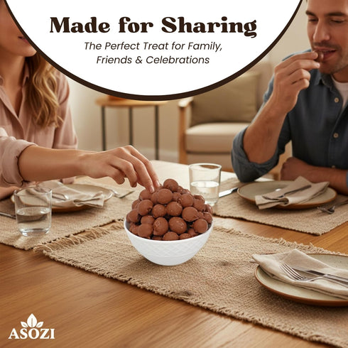 2LB ASOZI Double Dipped Milk Chocolate Covered Peanuts Resealable Bag Extra Thick Chocolate Coating, Crunchy Premium