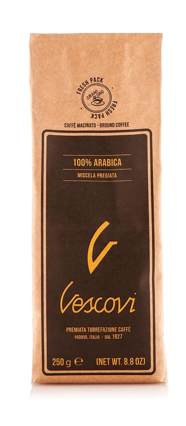 V Vescovi 100% Arabica Ground Espresso Medium Roast Italian Coffee For Moka,