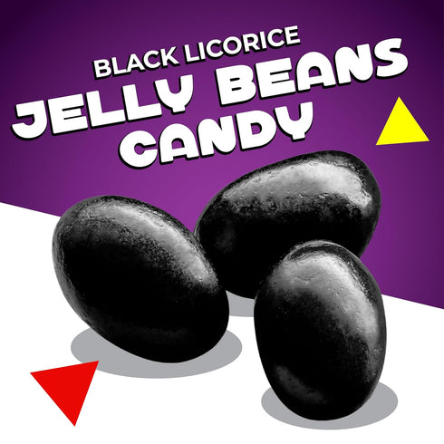 2 Black Licorice Jelly Beans | Pound Bag | Black Jelly Beans Bulk | Old Fashioned Candy for Buffet, Snacking & Gifting