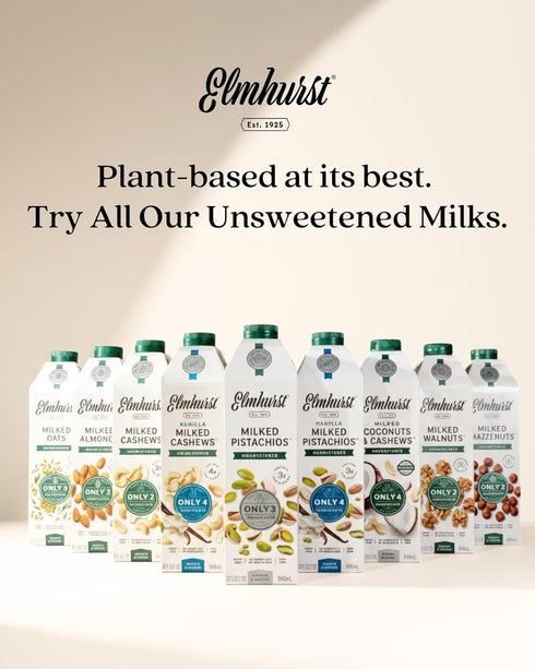 1925 32 (Pack 6) Elmhurst Vanilla Cashew Milk Unsweetened - Ounce of Dairy-Free, Vegan, Kosher, Shelf Stable Milk Made