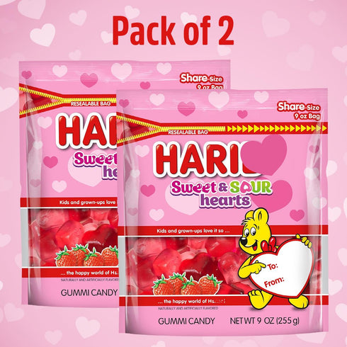 Gummy 2 Pack 9 oz gummies, Mothers Day Sweet and Sour Hearts, of Heart Perfect Strawberry Flavored Mothers Day Candy