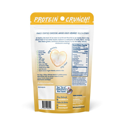 5oz (140g) 4 Pack Festive Chickpeas - Garbanzo Hearts - Non-GMO Vegan Soy-Free - White Cheddar