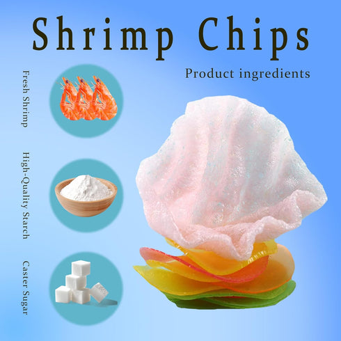 WYLSBSP Crackers17.6oz/500g,Shrimp Coloured Prawn Crackers Easy to Make for DIY Parent-Child Cooking, Crispy Prawn