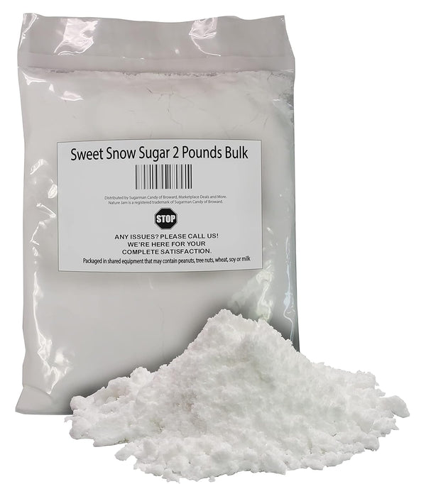 Naturejam NO MELT Sweet Snow Sugar 2 Pounds Bulk Bag for Doughnuts