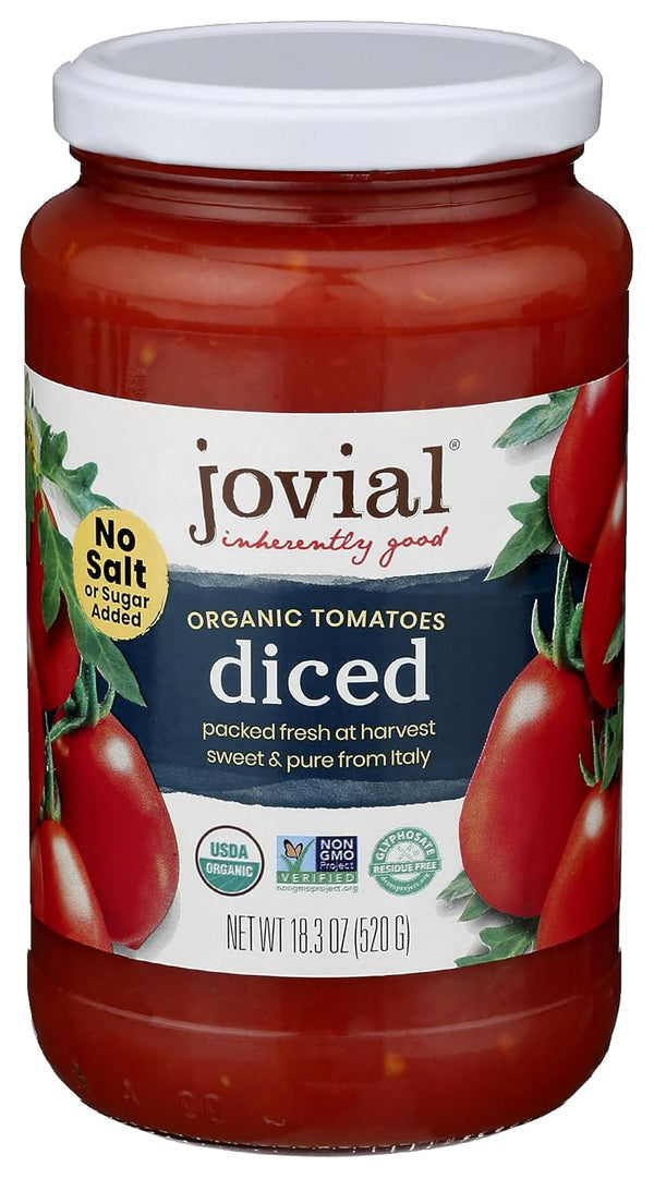 JOVIAL Organic Tomatoes Diced, 18.3 OZ