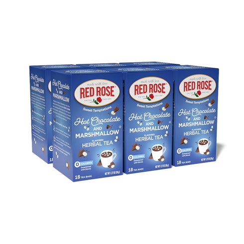 Red Rose Sweet Temptations Dessert Tea Hot Chocolate with Marshmallow, Zero Carbs,