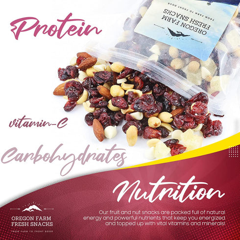 (20oz.) Oregon Farm Fresh Snacks Cranberry Craze Nuts Mix - Sweet and Salty Snacks with Dried Pineapple, Cranberries