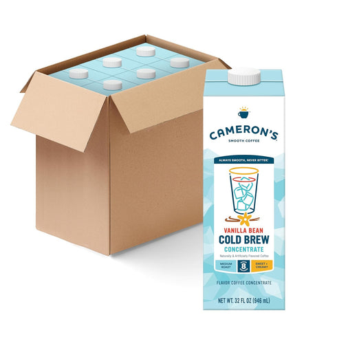 Cameron's Coffee Cold Brew Coffee Concentrate, Vanilla Bean, Smooth Flavored Coffee, Multiserve,