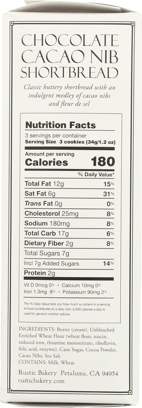4 Rustic Bakery, Cookies Chocolate Cocoa Nib, Ounce