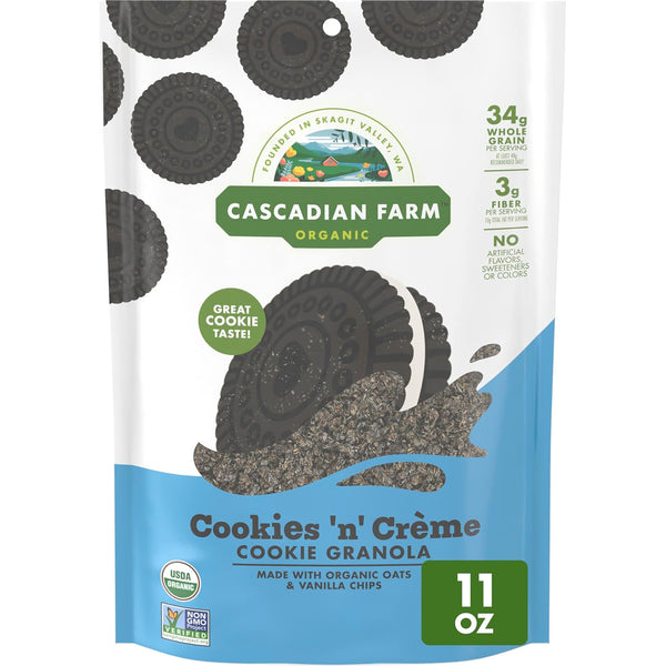 Cascadian Farm Organic Cookies 'n' Crme Cookie Granola, Whole Grain and Fiber,
