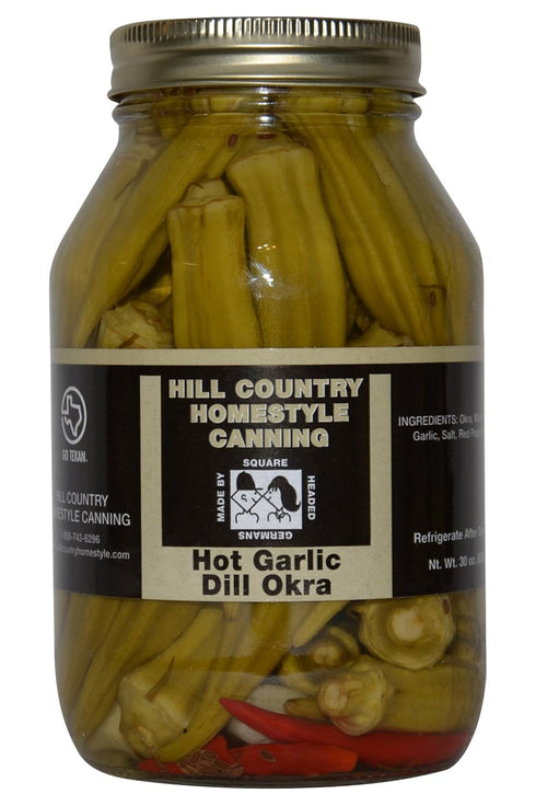 Bluebonnet Creek Farms Texas Hill Country Hot Garlic Dill Okra 32 Oz