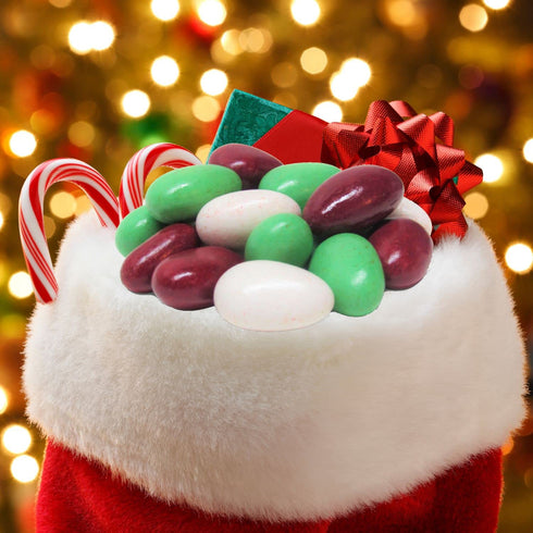 3 LBS Holiday White, Red & Green Jordan Almonds by Its Delish, Bulk | Candied Almonds with Sweet Hard Candy Coating