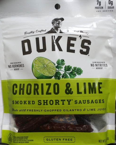 Dukes Duke's Chorizo & Lime Smoked Shorty Sausages, 5 Oz (Pack of 4)